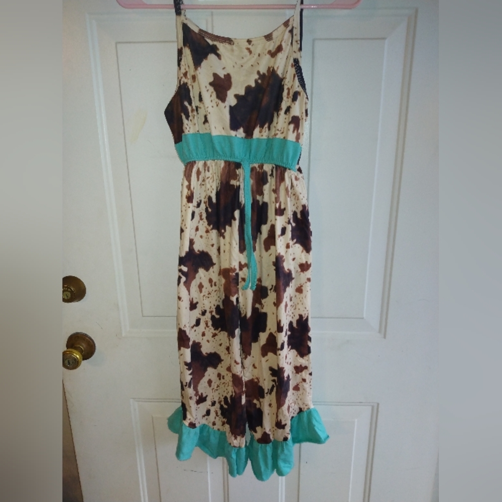 Girls Cowgirl Print Romper Sz 10/12